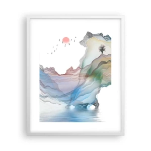 Poster in cornice bianca - Verso i monti di cristallo - 40x50 cm