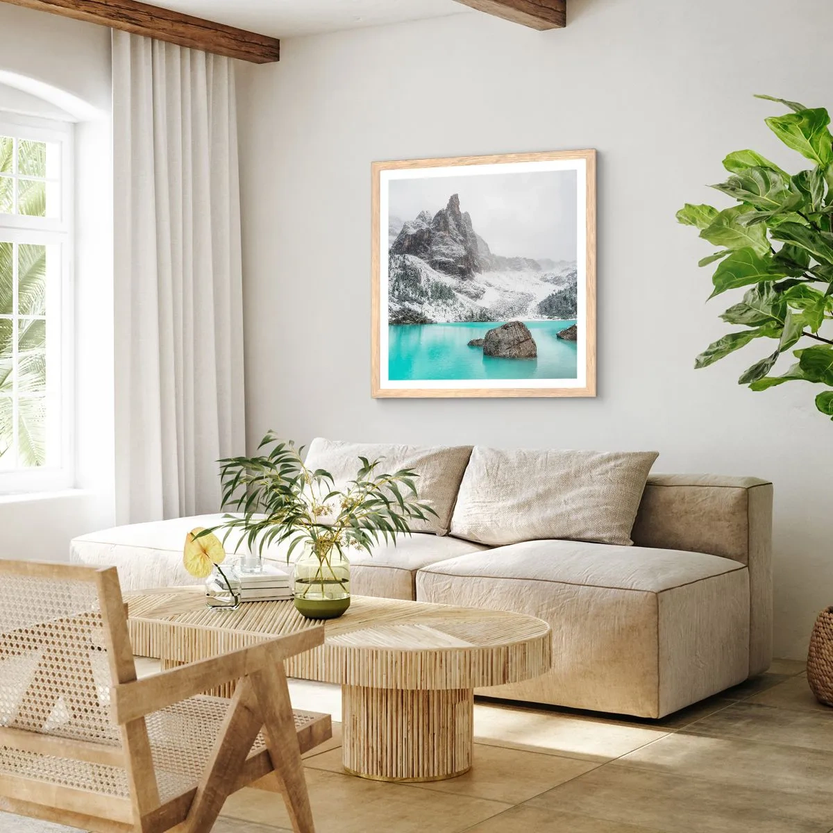 Poster in cornice rovere chiaro - Di guardia - 40x40 cm