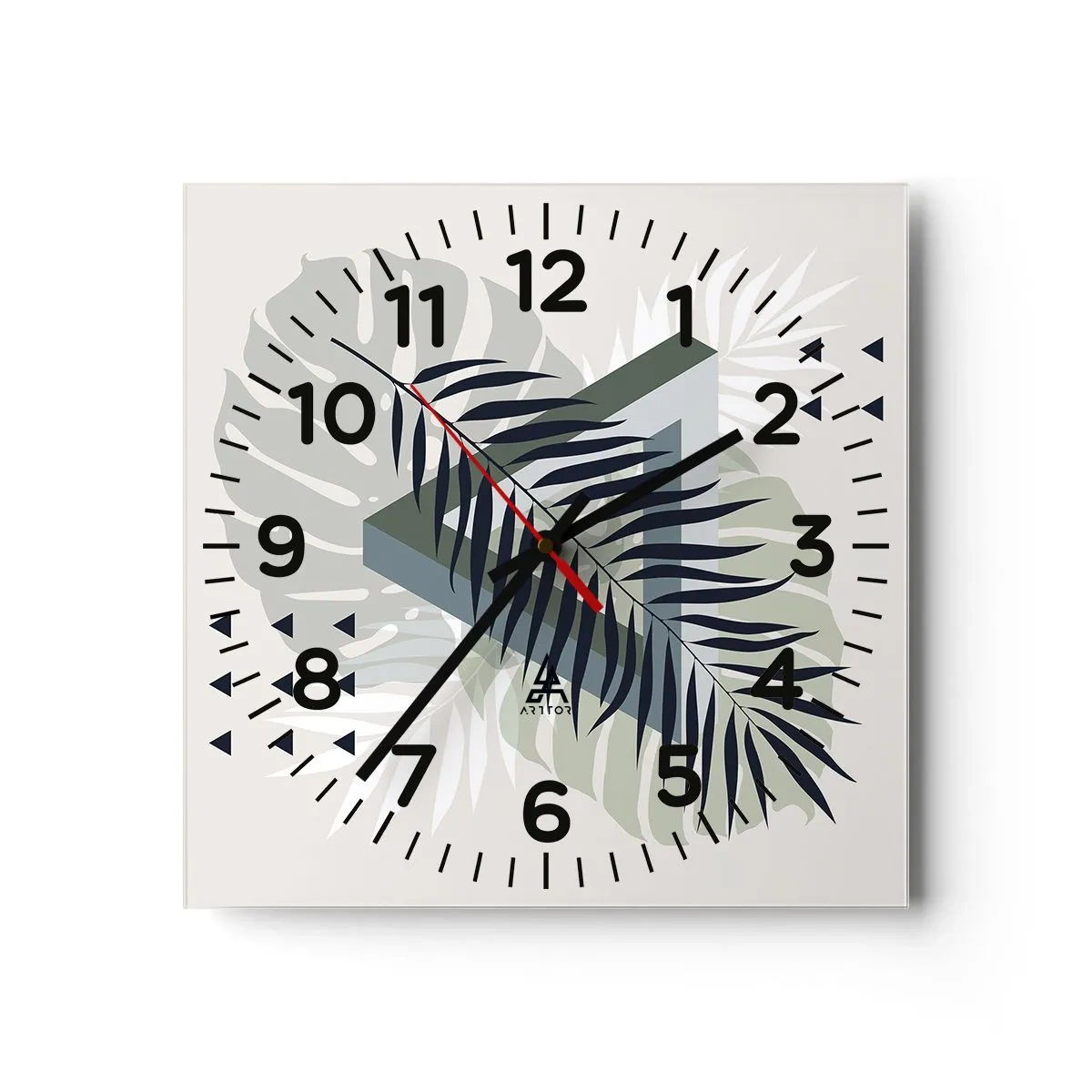 Orologio da parete - Orologio in Vetro - Natura e geometria: due ordini? - 30x30 cm