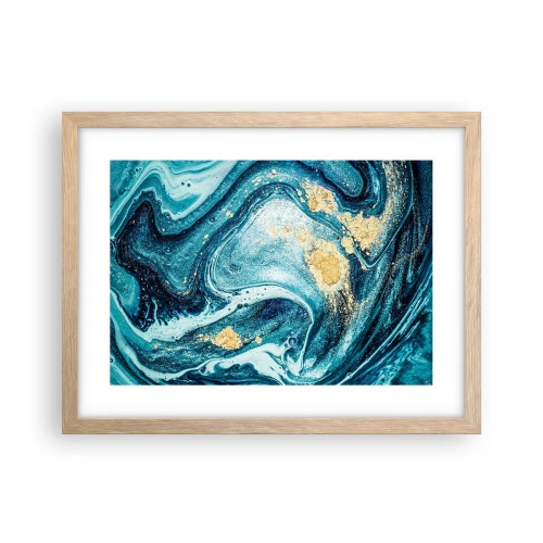 Poster in cornice rovere chiaro - Vortice blu - 40x30 cm