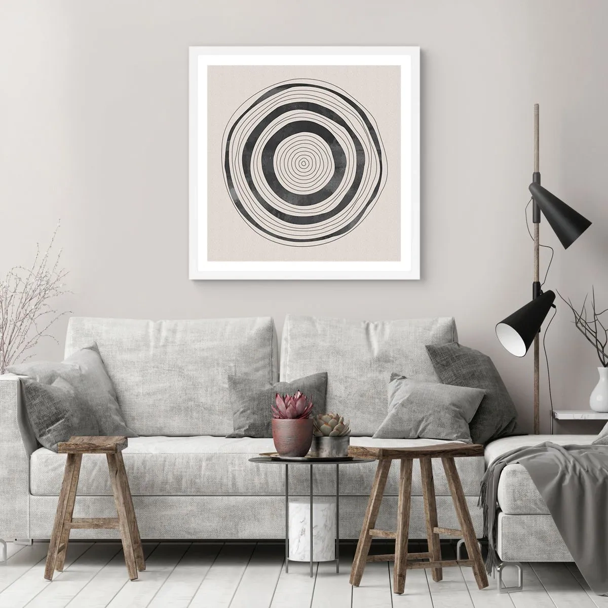 Poster in cornice bianca - Conta ciò che sta in mezzo - 60x60 cm