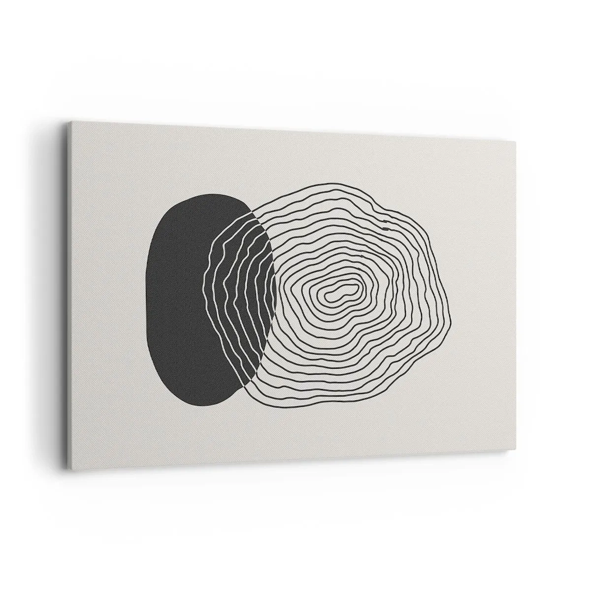 Quadro su tela - Stampe su Tela - Motivo astratto con linee e forme in bianco e nero - 120x80cm - Durata e vibrazione - Decorazione murale moderna per soggiorno e camera da letto ARTTOR