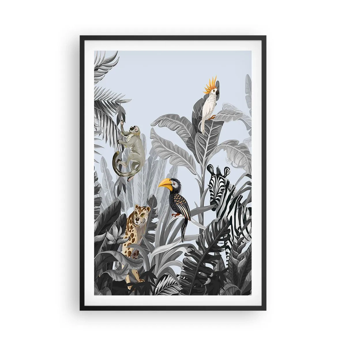 Poster in cornice nera - Favola africana - 61x91 cm