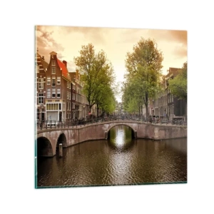 Quadro su vetro - In barca o in bicicletta? - 30x30 cm