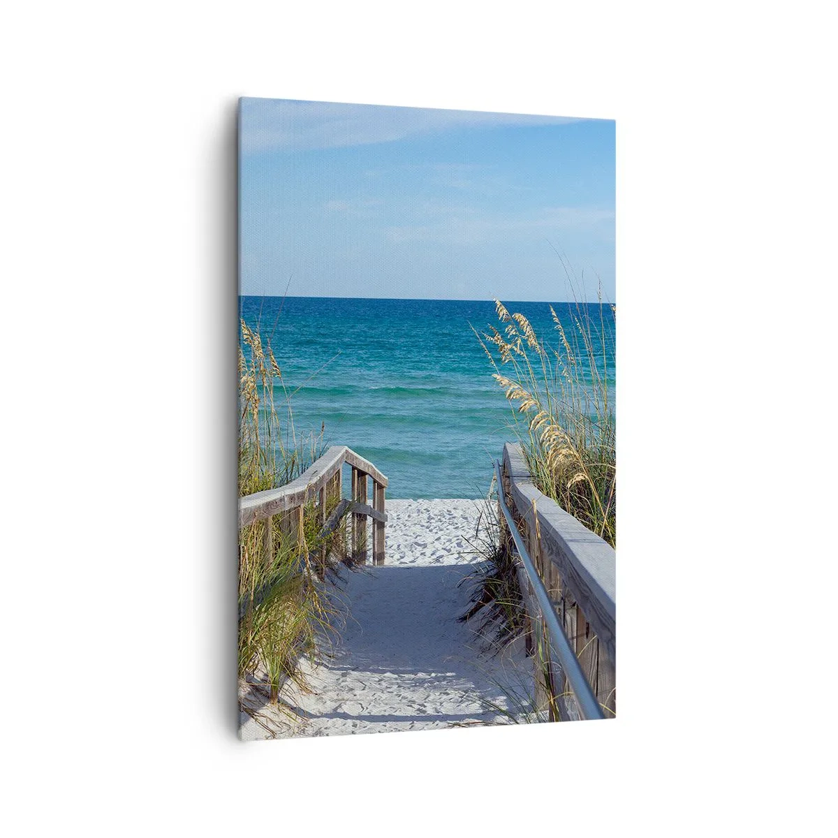 Quadro su tela - Stampe su Tela - Sentiero per la spiaggia con vista mare - 80x120cm - Al sole, al vento - Decorazione murale moderna per soggiorno e camera da letto ARTTOR