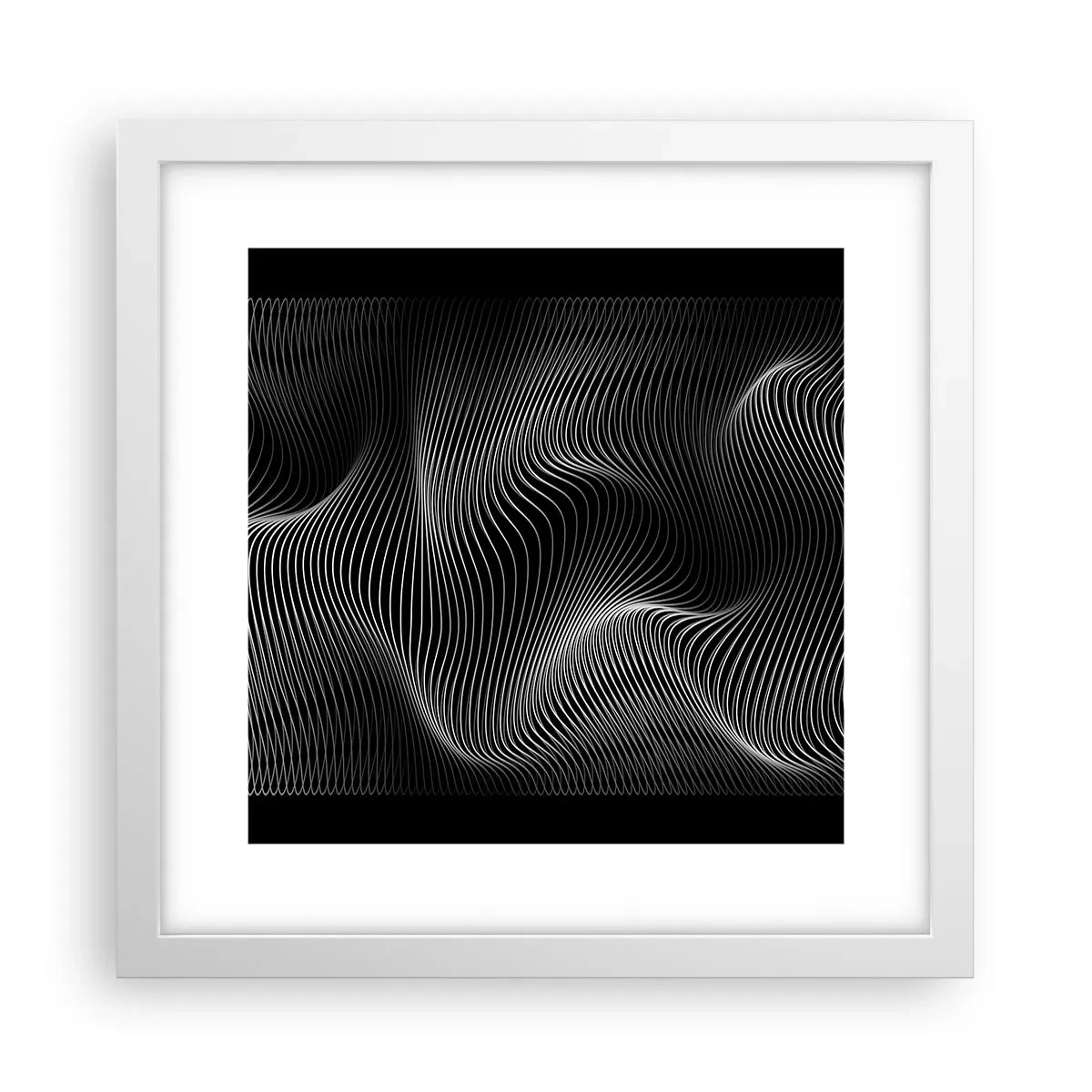 Poster in cornice bianca - La danza della luce nello spazio - 30x30 cm