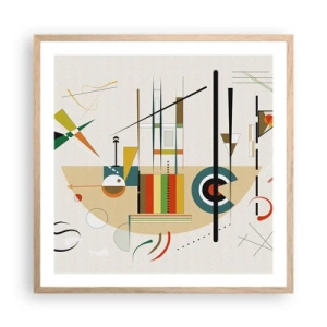 Poster in cornice rovere chiaro - E il mondo ride - 60x60 cm