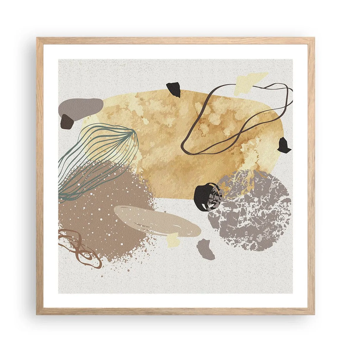 Poster in cornice rovere chiaro - Schizzologia applicata - 60x60 cm