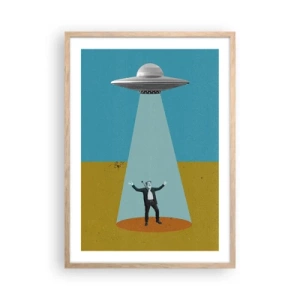 Poster in cornice rovere chiaro - Incontro ravvicinato - 50x70 cm