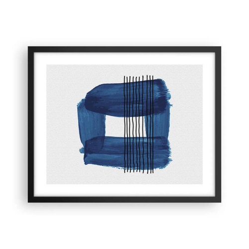 Poster in cornice nera - Composizione blu e nera - 50x40 cm