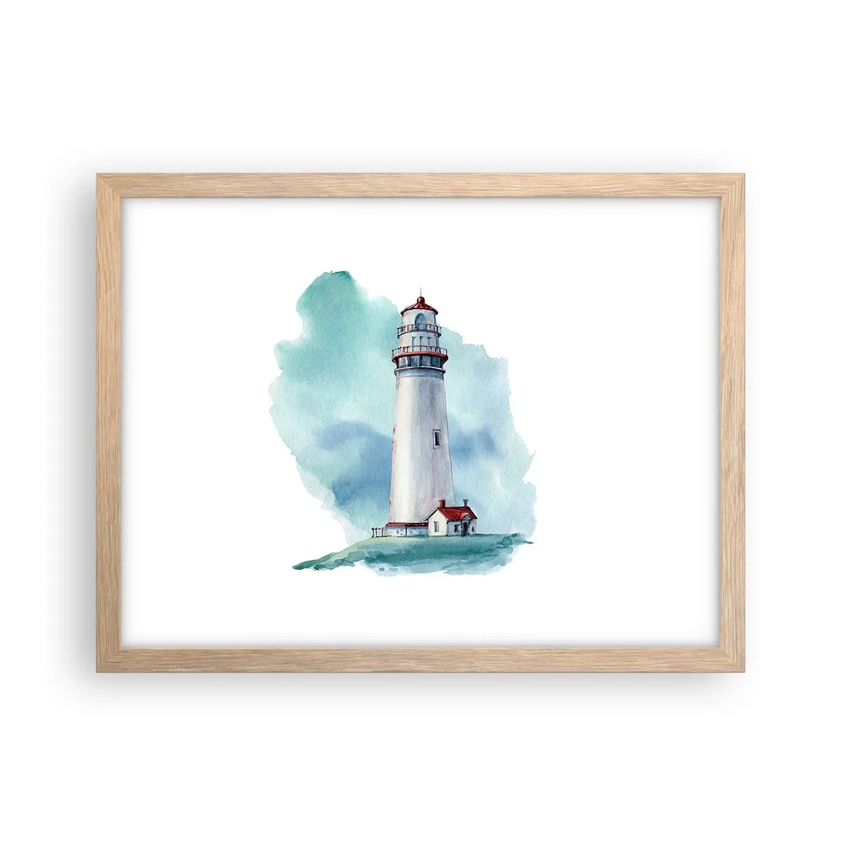 Poster in cornice rovere chiaro - Il mite amico del blu - 40x30 cm