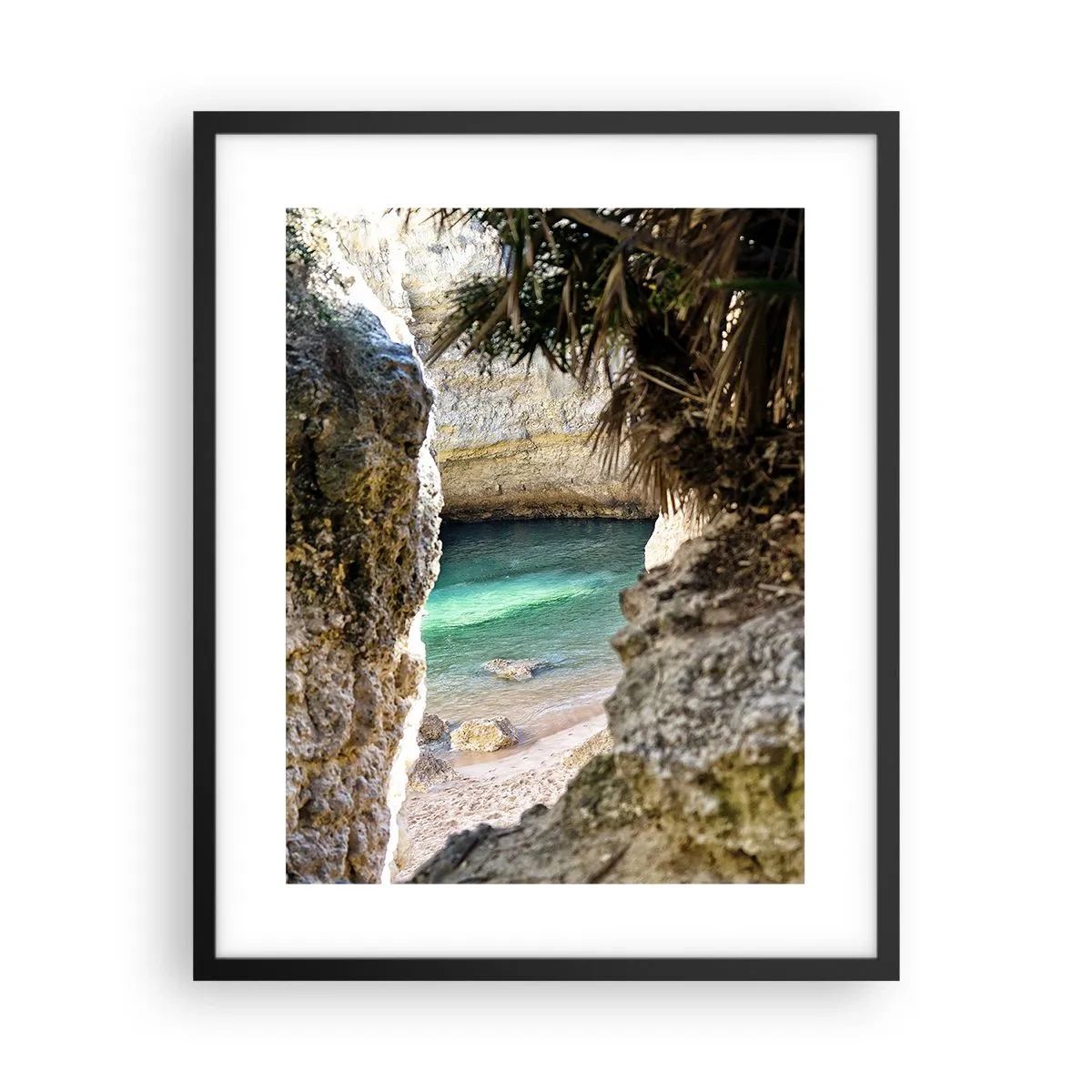 Poster in cornice nera - La baia turchese - 40x50 cm