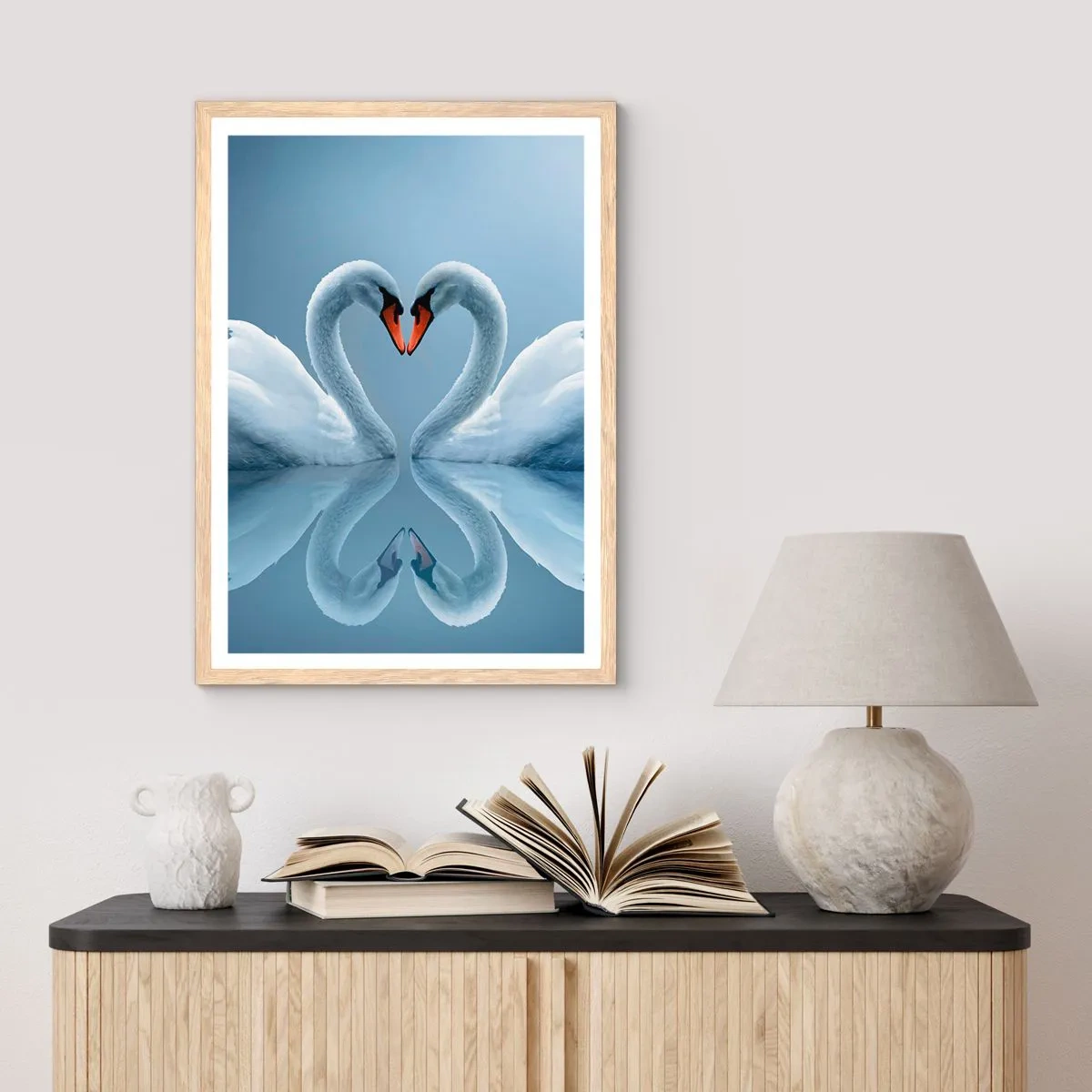 Poster in cornice rovere chiaro - Il tempo dell'amore - 40x50 cm