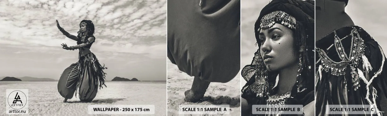 Campione di Fotomurale Adesivo Deluxe Sticker - Il ballo delle isole del sud - Ballerino, India, Oriente - 100x30 cm