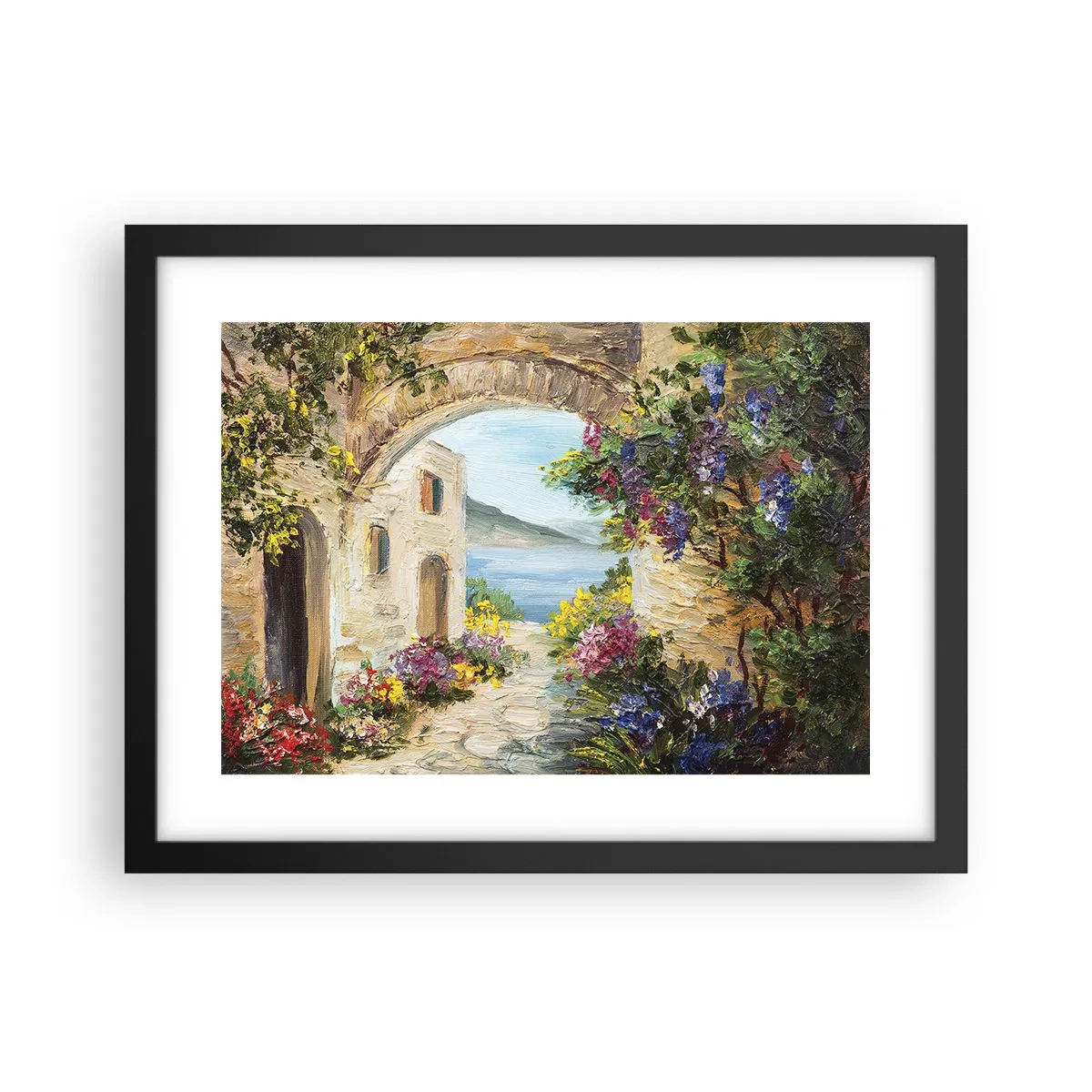 Poster in cornice nera - La bellezza della provincia costiera - 40x30 cm