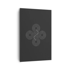 Quadro su tela - Stampe su Tela - Motivo celtico in stile minimalista su sfondo nero - 80x120cm - Nello spirito celtico - Decorazione murale moderna per soggiorno e camera da letto ARTTOR