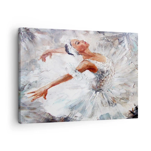 Quadro su tela - Stampe su Tela - Una ballerina in abito bianco che balla - 70x50cm - Delicata e leggera come il tulle - Decorazione murale moderna per soggiorno e camera da letto ARTTOR
