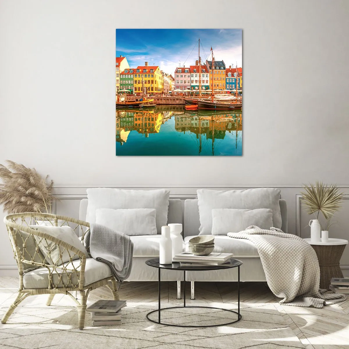 Quadro su vetro - Sull'acqua liscia come uno specchio - 30x30 cm