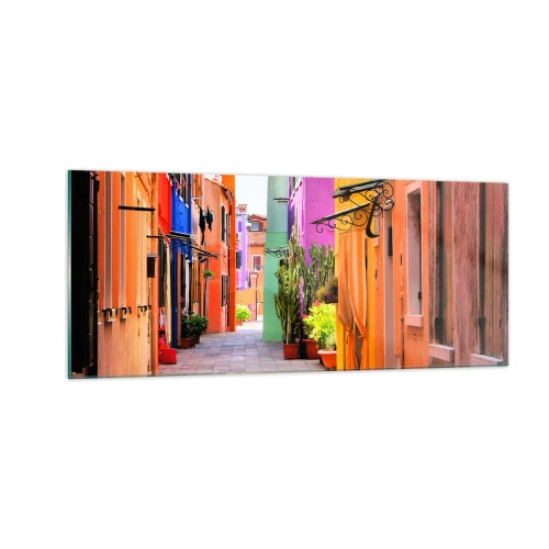 Quadro su vetro - Angolo multicolore - 100x40 cm