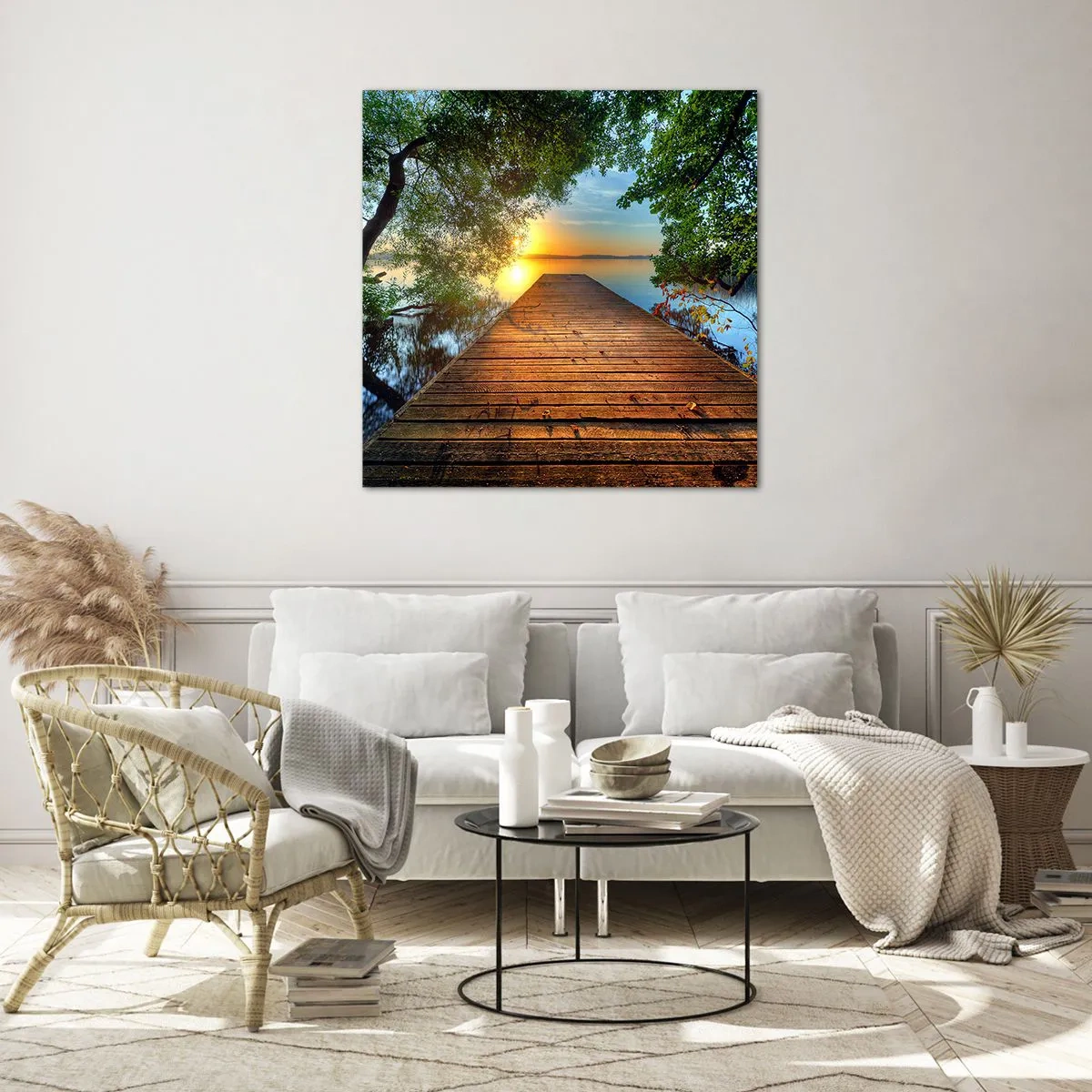 Quadro su vetro - Non avere fretta, siediti - 70x70 cm