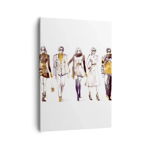 Quadro su tela - Stampe su Tela - Schizzo di un gruppo di persone in abiti alla moda - 50x70cm - Chic naturale, eleganza casual - Decorazione murale moderna per soggiorno e camera da letto ARTTOR