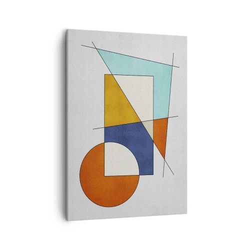Quadro su tela - Stampe su Tela - Una composizione modernista di forme geometriche e colori - 50x70cm - Astrazione: gioco modernista - Decorazione murale moderna per soggiorno e camera da letto ARTTOR