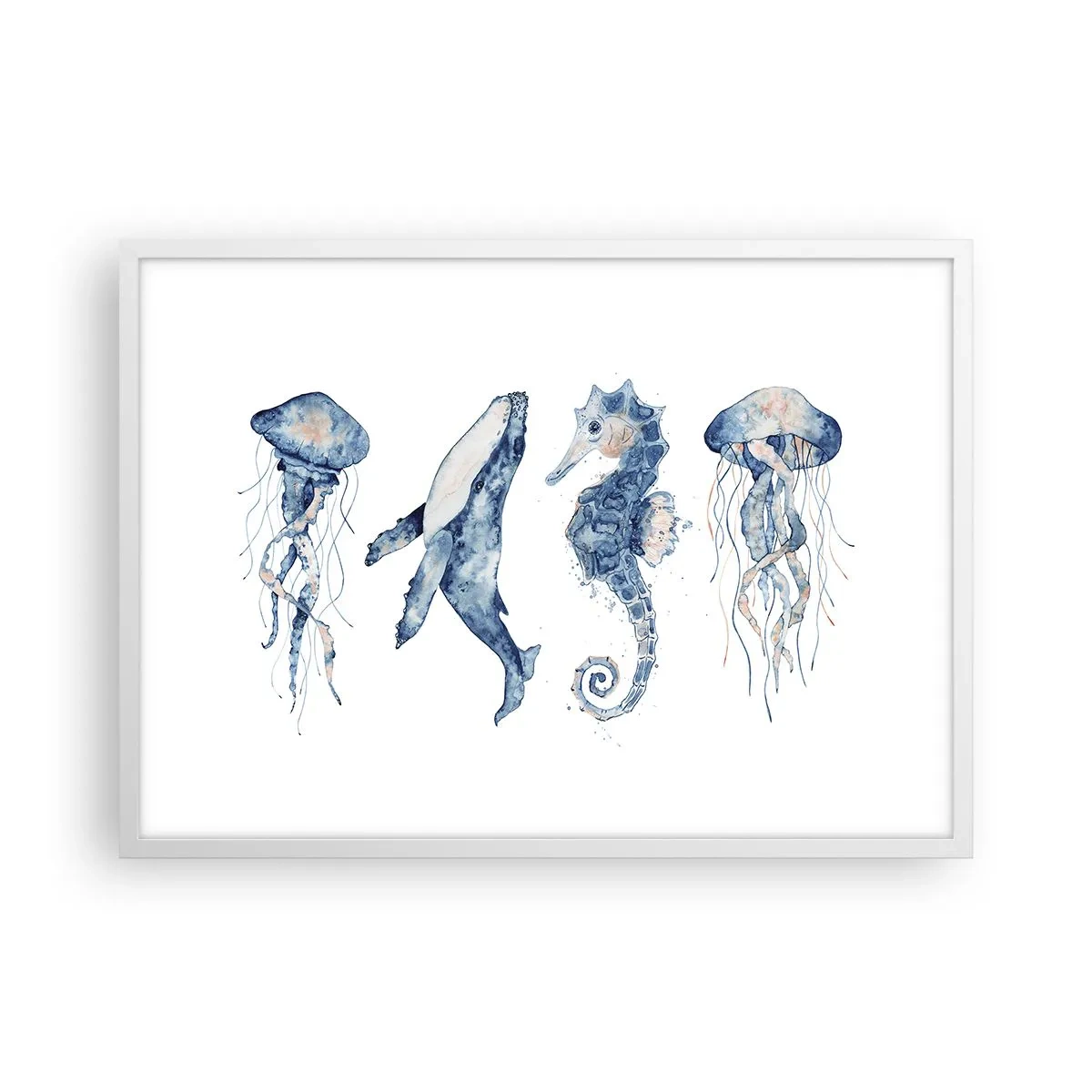 Poster in cornice bianca - Meraviglie del mare - 70x50 cm