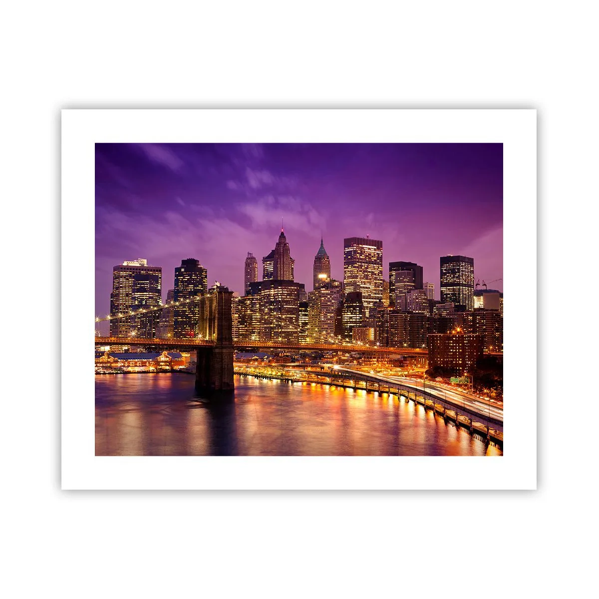 Poster - Manhattan in viola e oro - 50x40 cm
