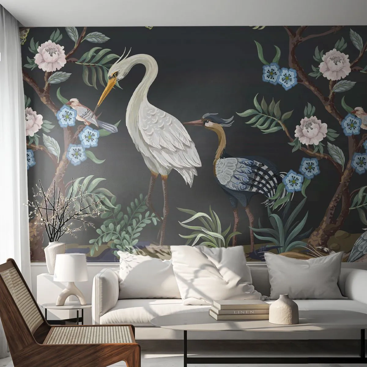 Fotomurali Autoadesivo Deluxe Sticker - La parata degli uccelli - Animali, Fiori, Uccello - 350x256 cm
