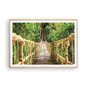 Poster in cornice rovere chiaro - Sospeso nel verde - 100x70 cm