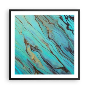 Poster in cornice nera - Marea turchese - 60x60 cm