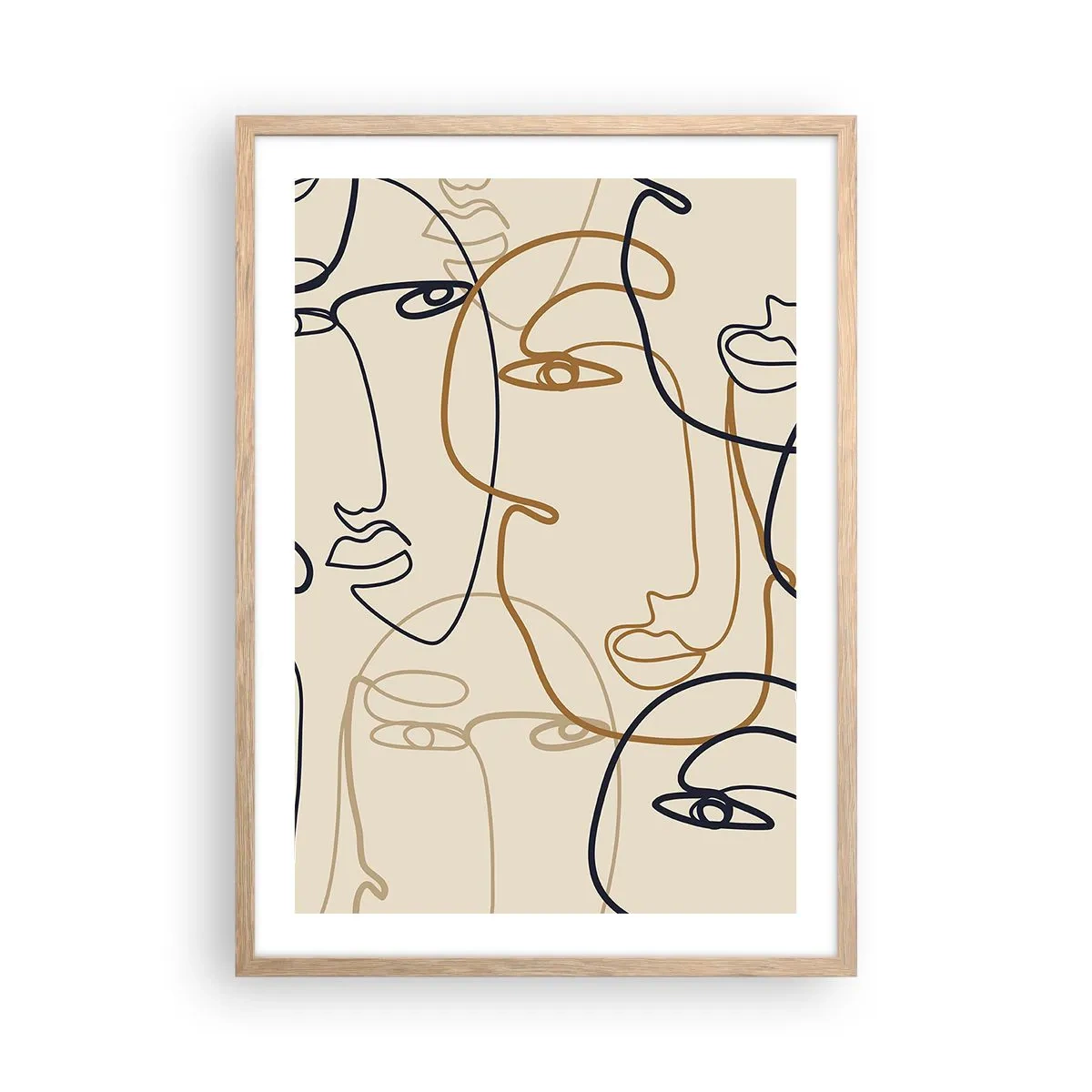 Poster in cornice rovere chiaro - Ritratto multiplo - 50x70 cm