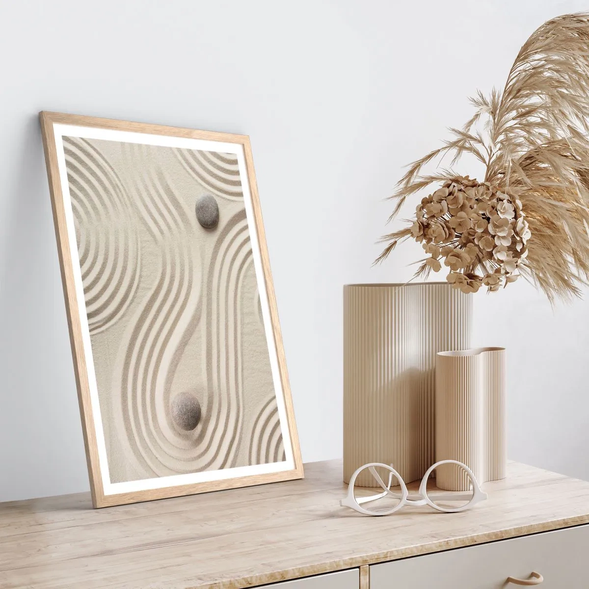 Poster in cornice rovere chiaro - Il tocco del calore - 40x50 cm