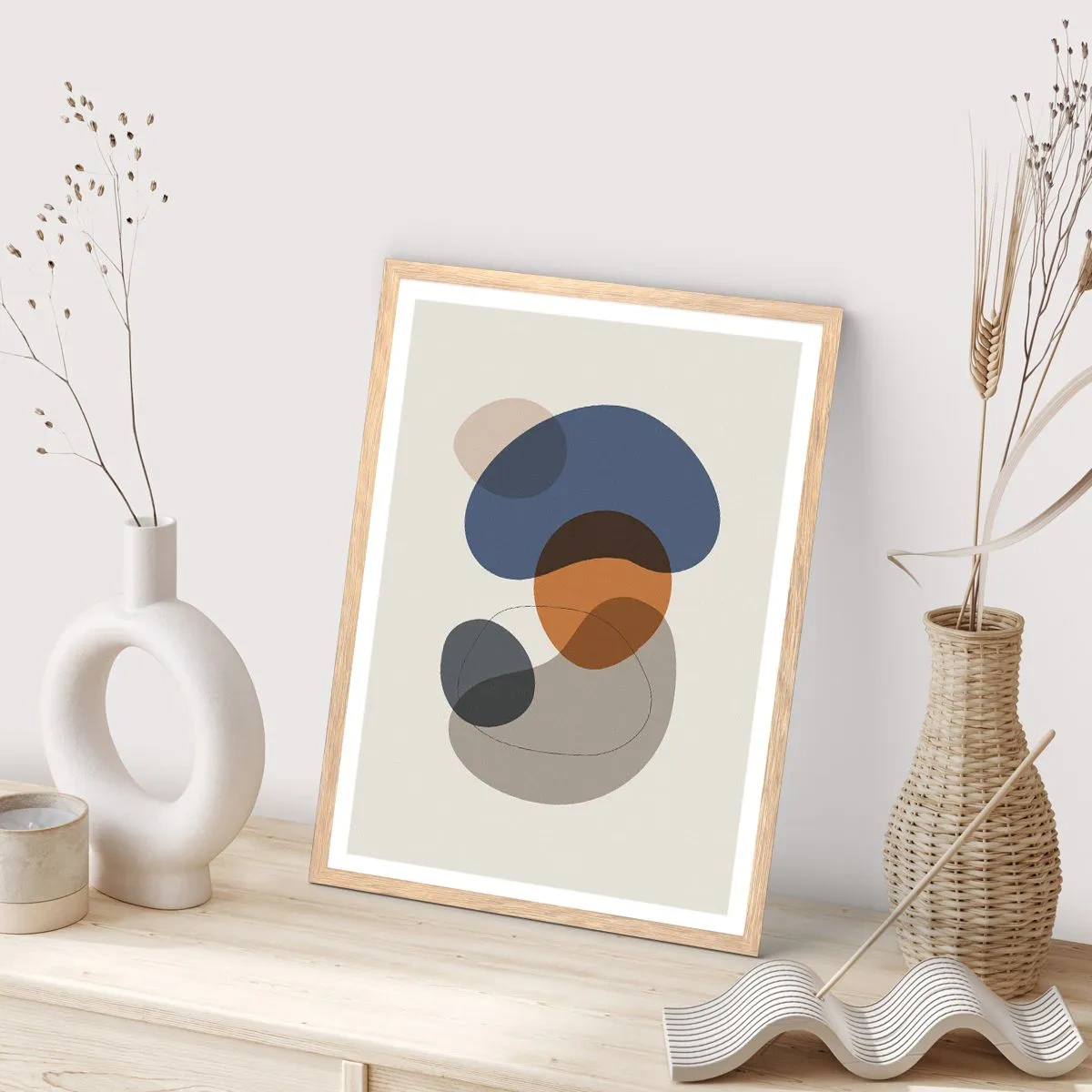 Poster in cornice rovere chiaro - Gocce di colore - 40x50 cm