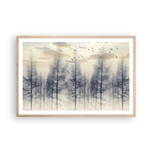 Poster in cornice rovere chiaro - Lo spirito della foresta - 91x61 cm