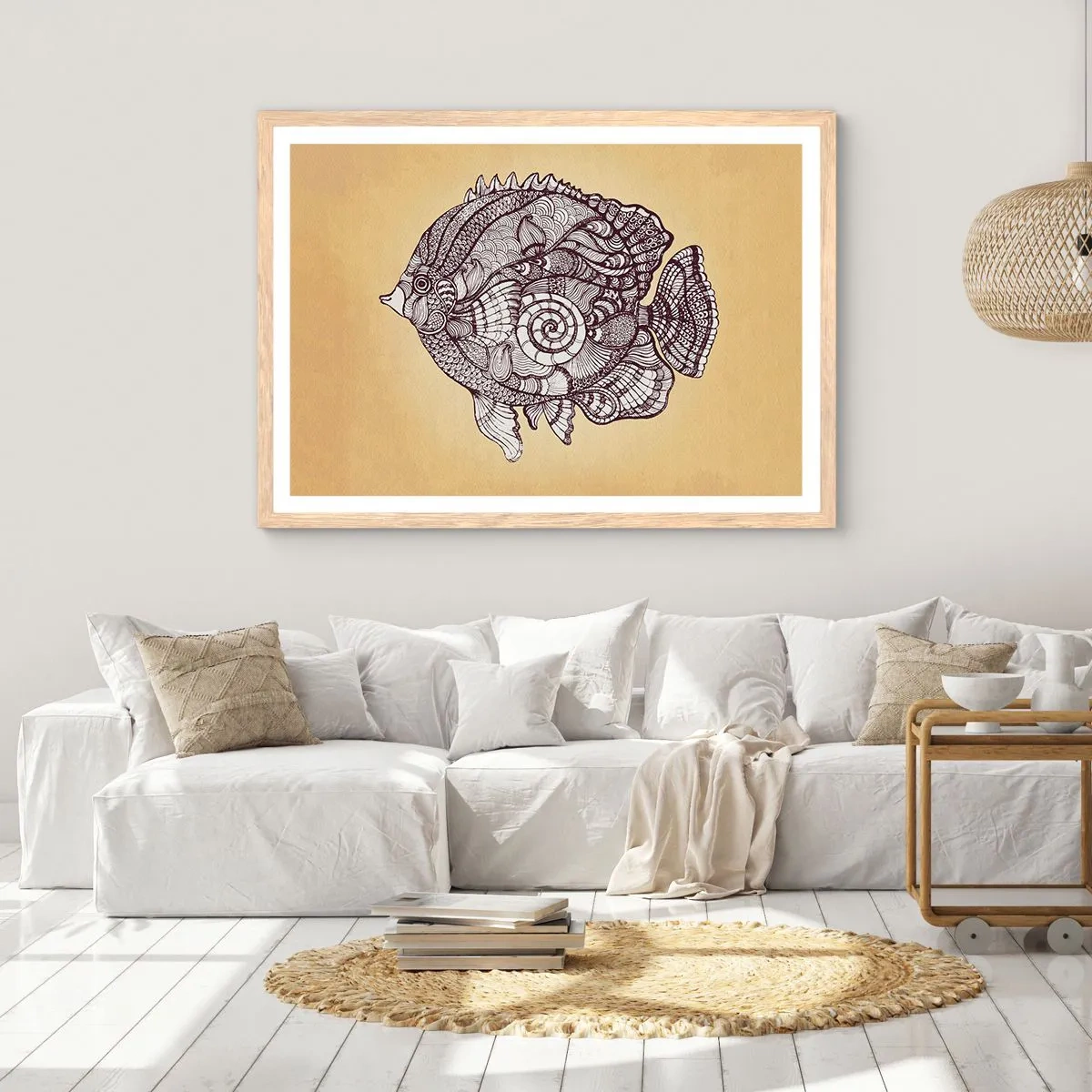 Poster in cornice rovere chiaro - Decorazioni dell'oceano - 91x61 cm