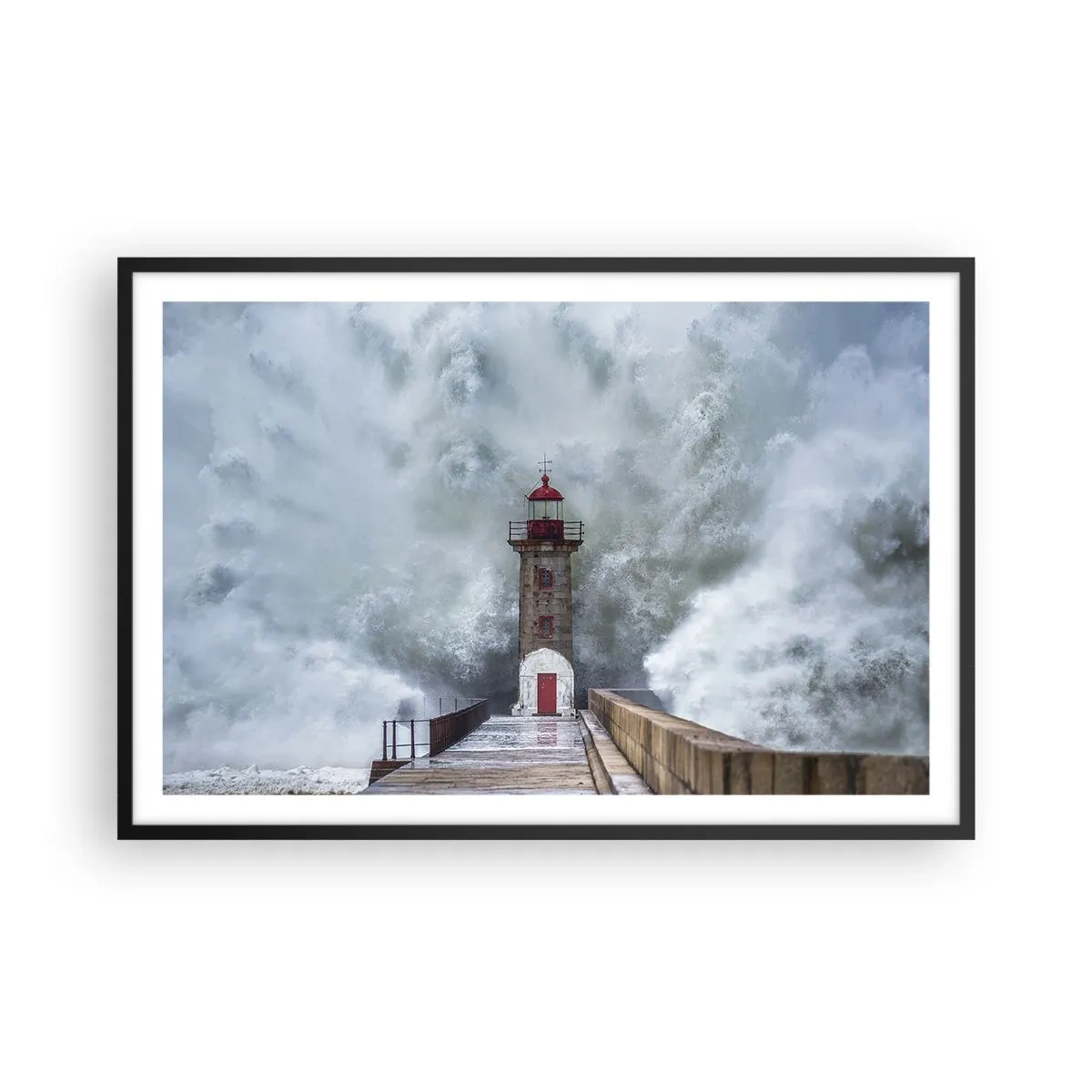 Poster in cornice nera - Fragore delle acque, rumore di tempesta - 91x61 cm