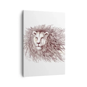 Quadro su tela - Stampe su Tela - Dipinto artistico ad acquerello di un leone con una criniera dettagliata - 50x70cm - Re fiammeggiante - Decorazione murale moderna per soggiorno e camera da letto ARTTOR