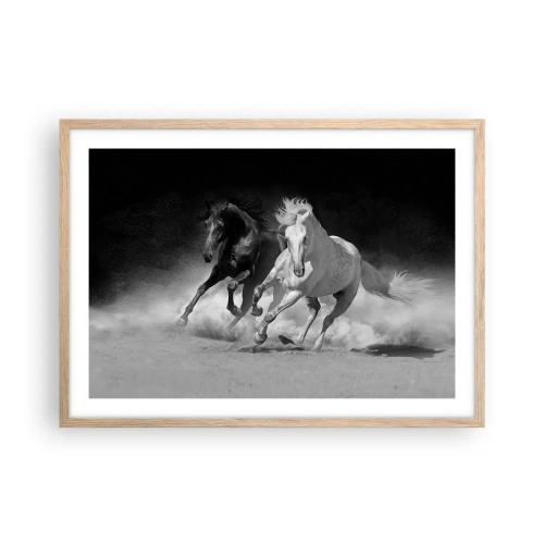 Poster in cornice rovere chiaro - Il galoppo della libertà - 70x50 cm