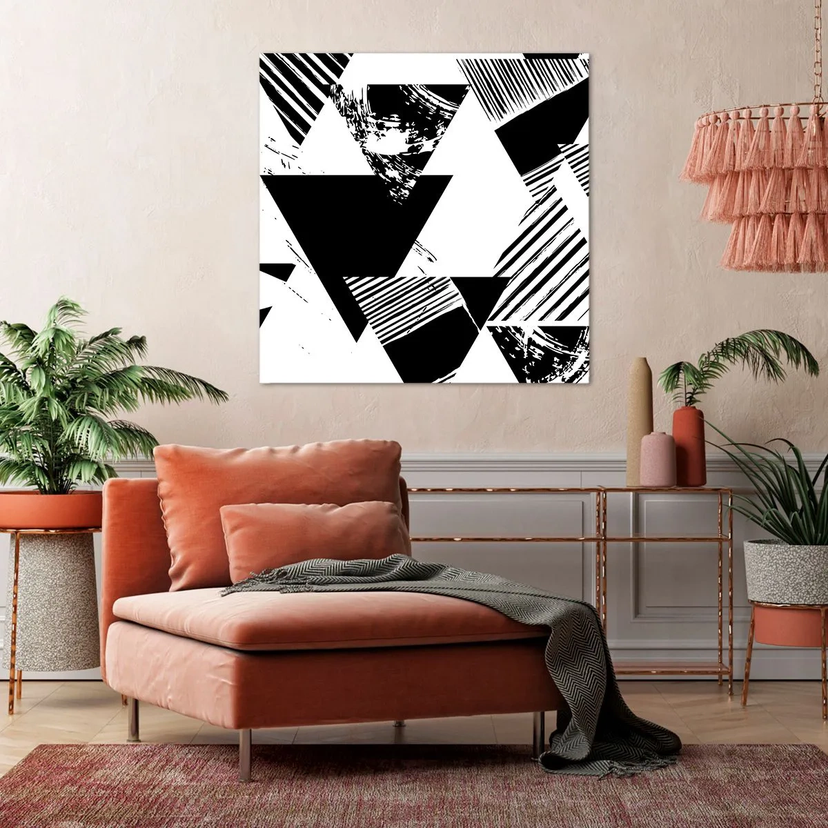 Quadro su tela - Stampe su Tela - Pioggia di triangoli - 70x70 cm