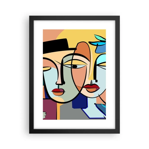 Poster in cornice nera - Appuntamento in stile Picasso - 30x40 cm