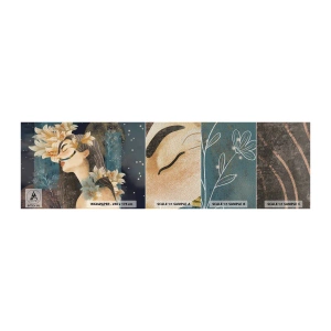 Campione di Fotomurale Premium Sand - La favola della principessa con i gigli - Astrazione, Donna, Fiori - 100x30 cm