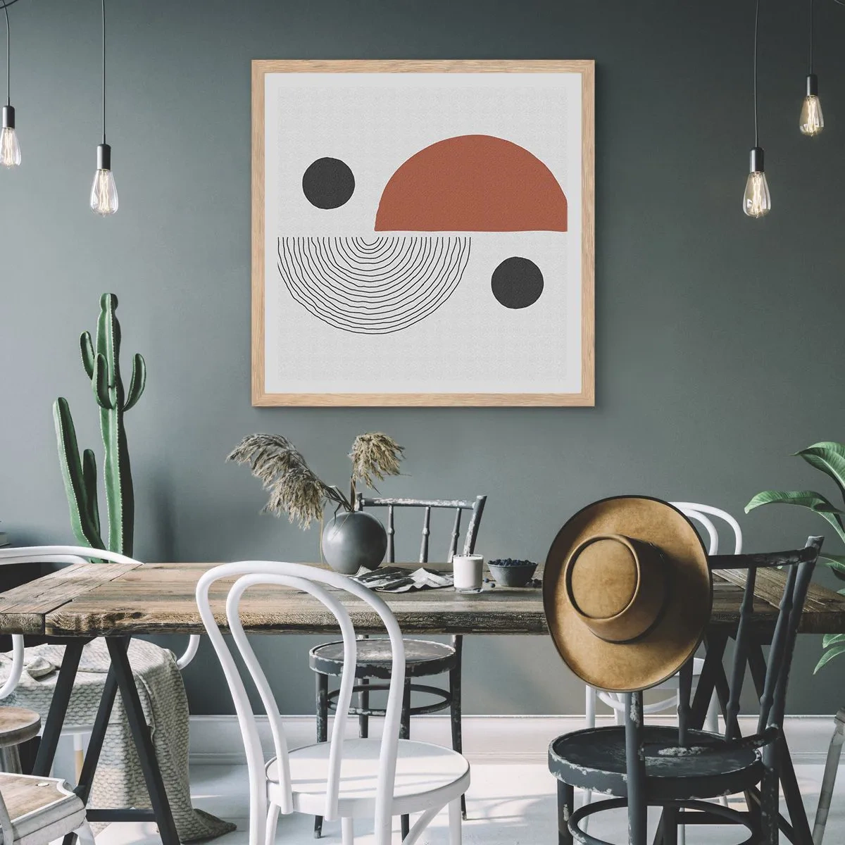 Poster in cornice rovere chiaro - La perfezione del cerchio - 40x40 cm