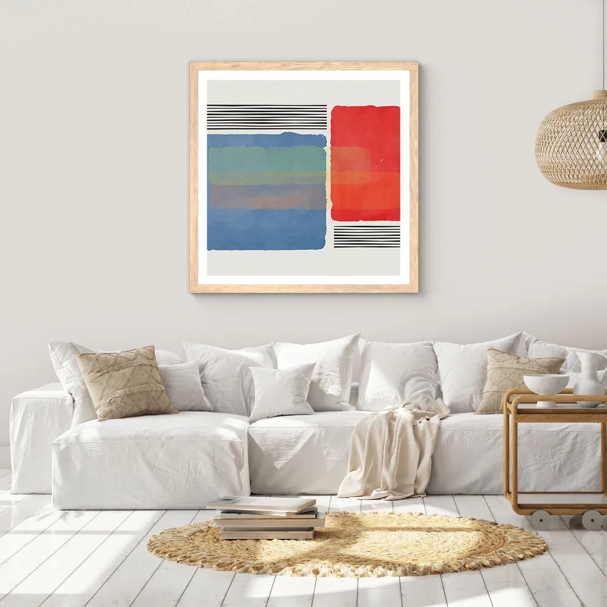 Poster in cornice rovere chiaro - Spirito e lettera della geometria - 50x50 cm