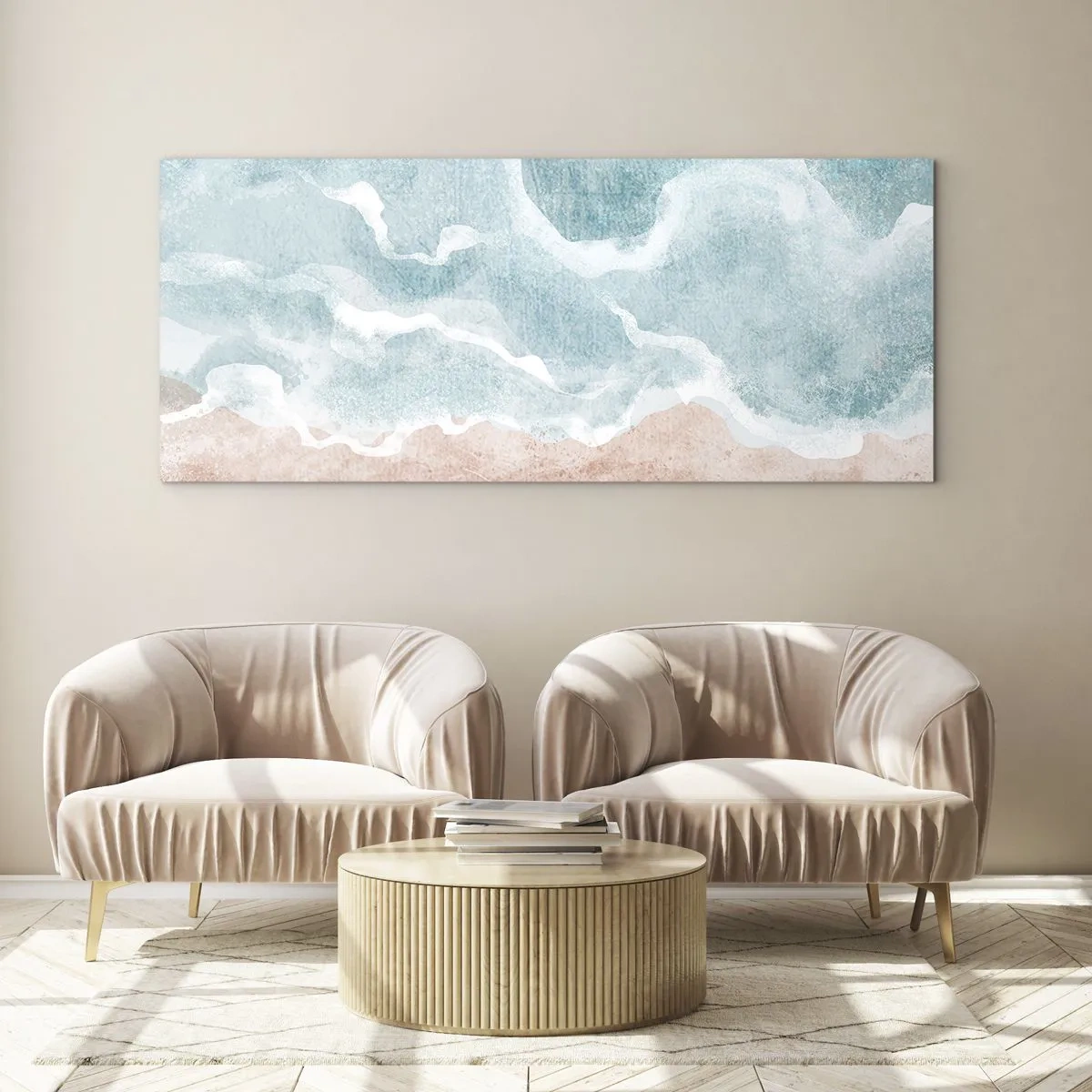 Quadro su vetro - Astrazione nebulosa - 100x40 cm