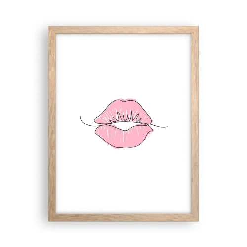 Poster in cornice rovere chiaro - Pronti al bacio? - 30x40 cm