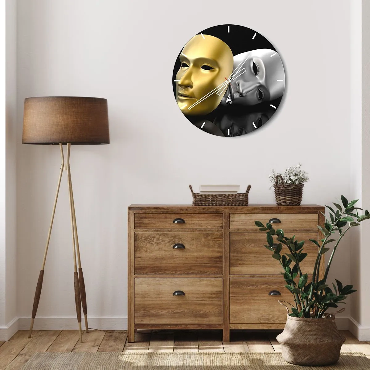 Orologio da parete - Orologio in Vetro - La vita è teatro - 30x30 cm