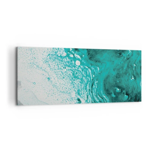 Quadro su tela - Stampe su Tela - Sciogliendosi nel bianco e nel turchese - 100x40 cm