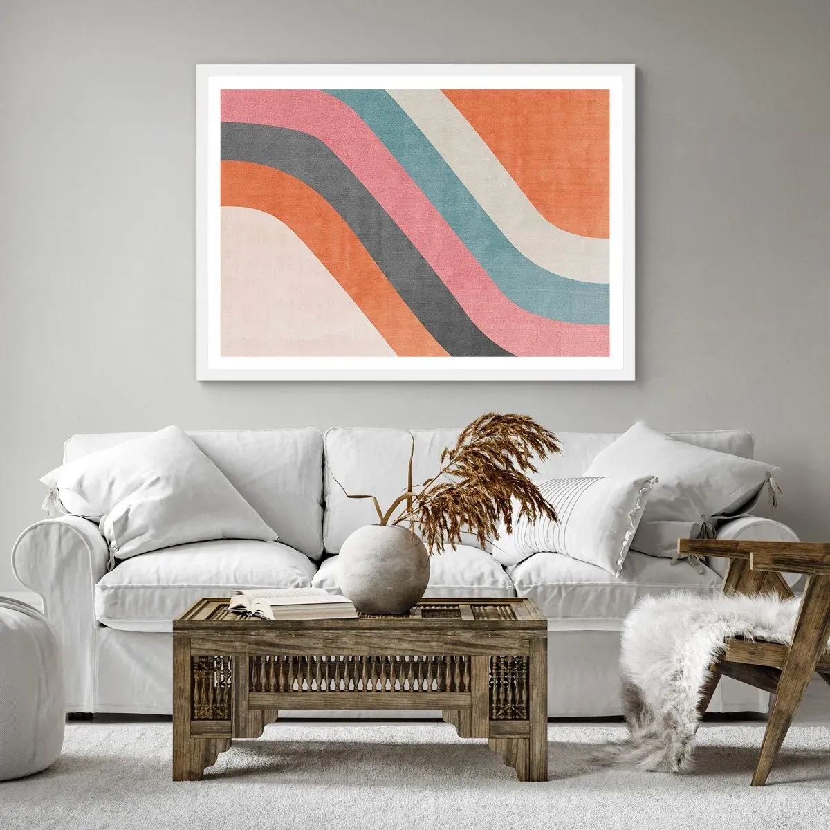 Poster in cornice bianca - Composizione diagonale: movimento - 50x40 cm