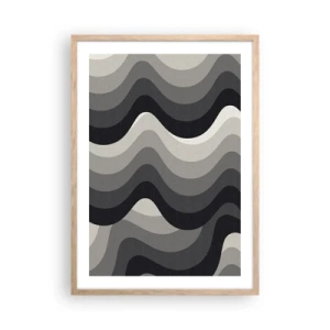 Poster in cornice rovere chiaro - Un'onda dopo l'altra - 50x70 cm